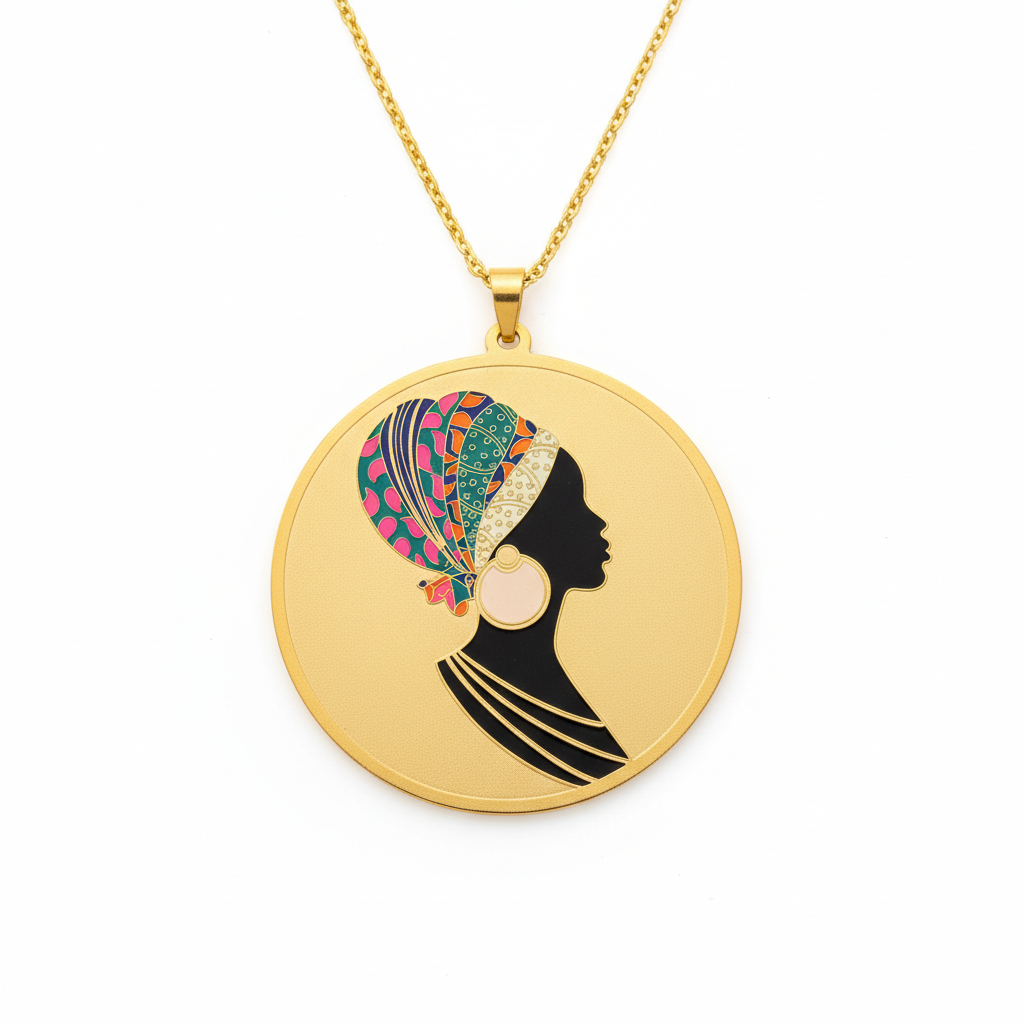African Queen Medallion Necklace – Enas Ashraf Design