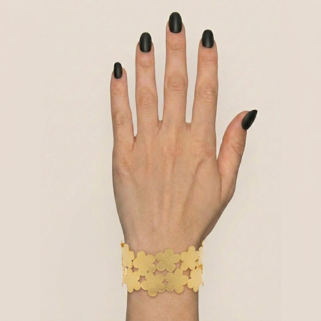 Golden Blossom Cuff Bracelet