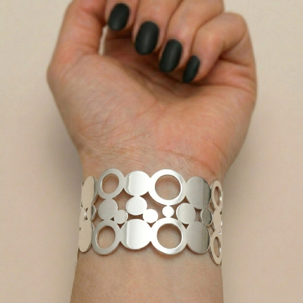 Silver Blossom Cuff Bracelet