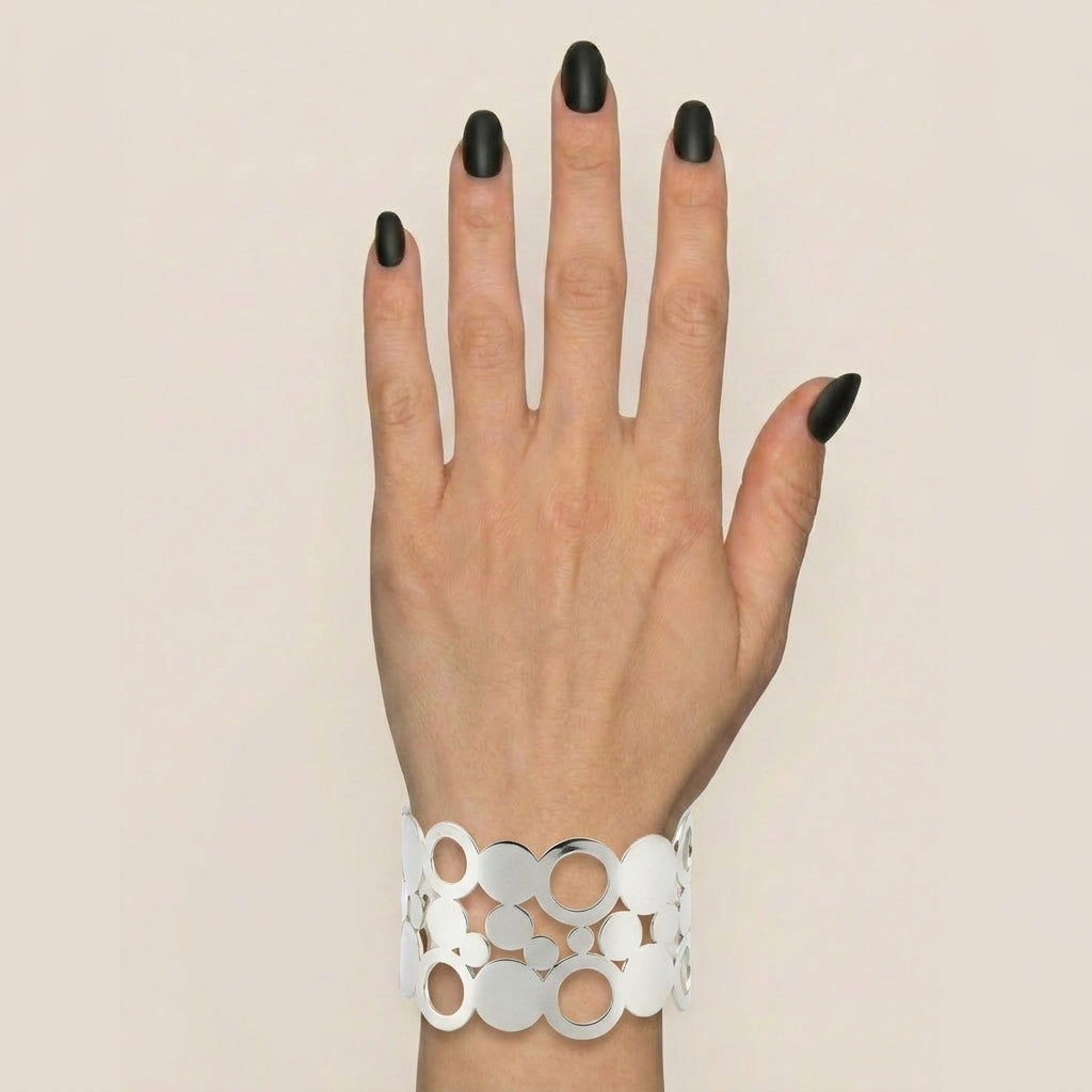 Silver Blossom Cuff Bracelet