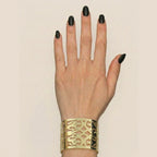 Golden Arabesque Cuff Bracelet