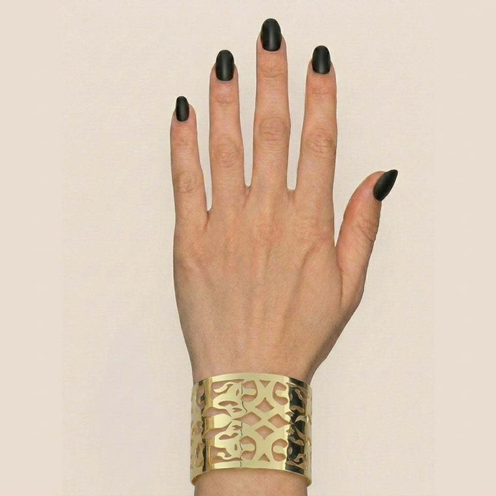Golden Arabesque Cuff Bracelet