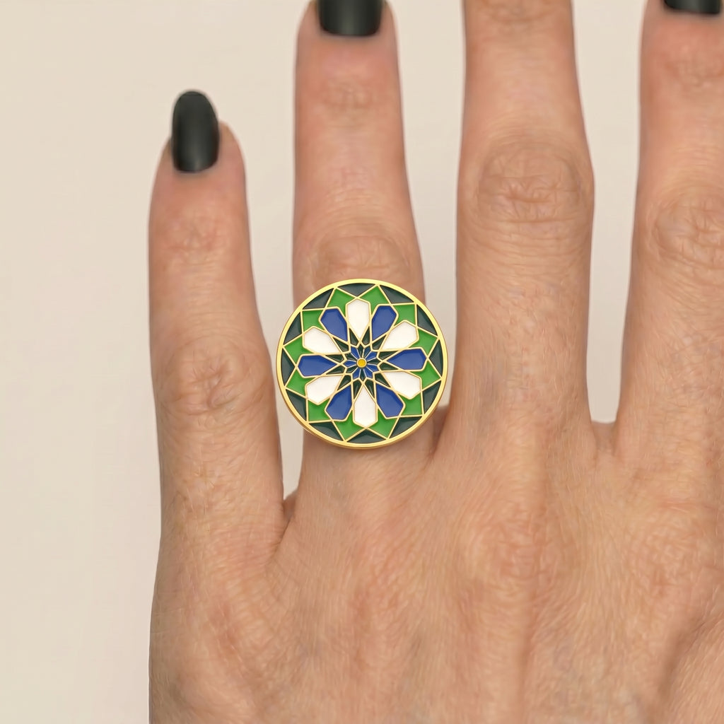 Emerald Mosaic Ring
