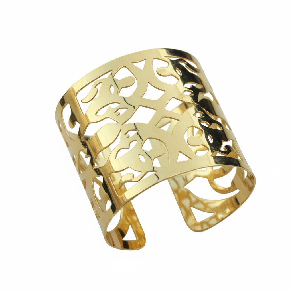 Golden Arabesque Cuff Bracelet