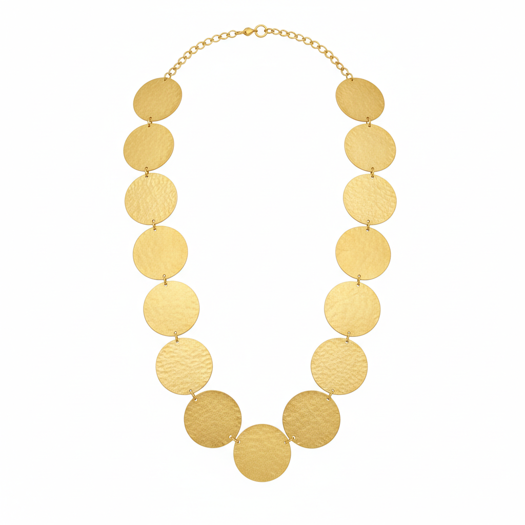 Golden Disc Statement Necklace
