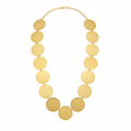 Golden Disc Statement Necklace