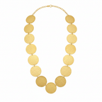 Golden Disc Statement Necklace