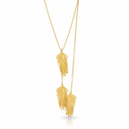 Golden Feather Layered Necklace