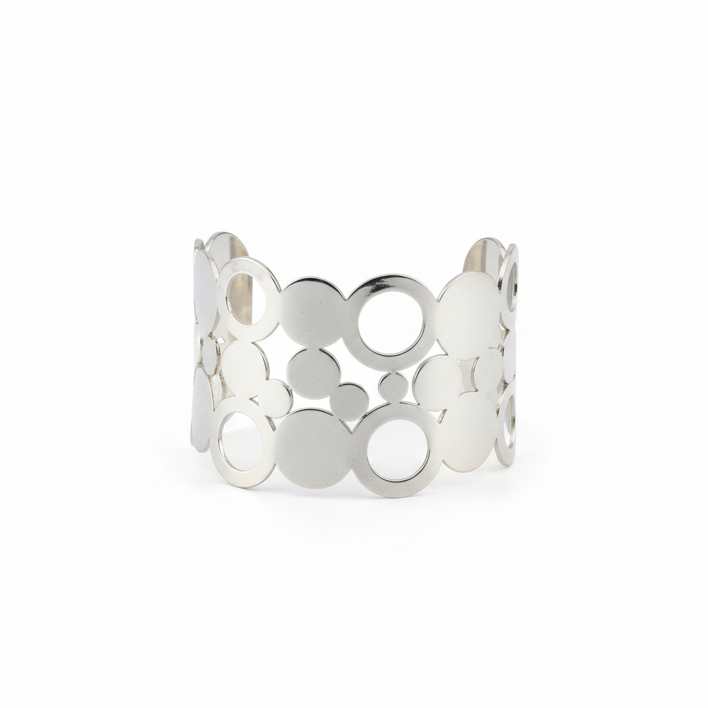 Silver Blossom Cuff Bracelet