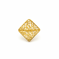Golden Arabesque Square Ring
