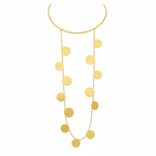 Golden Disc Cascade Necklace