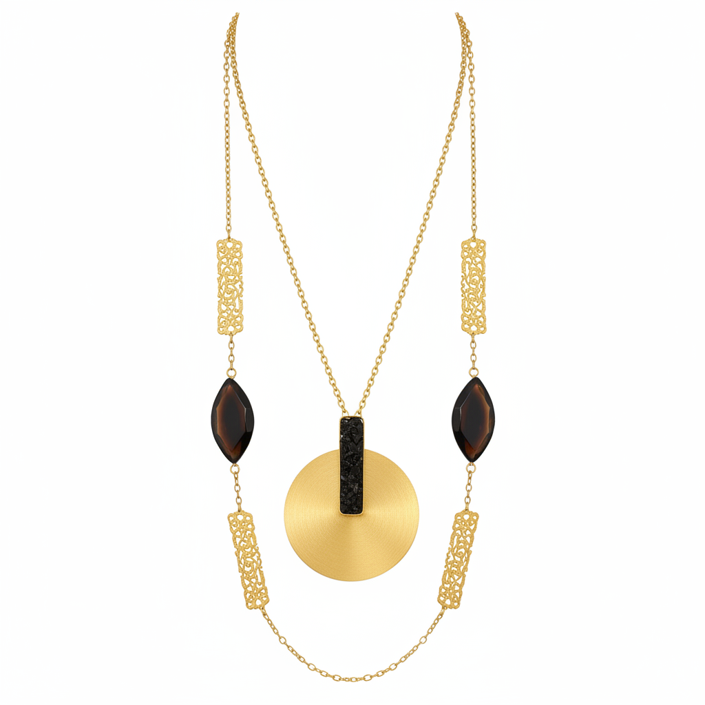 Midnight Stone Layered Necklace