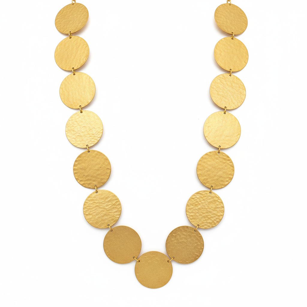 Golden Disc Statement Necklace