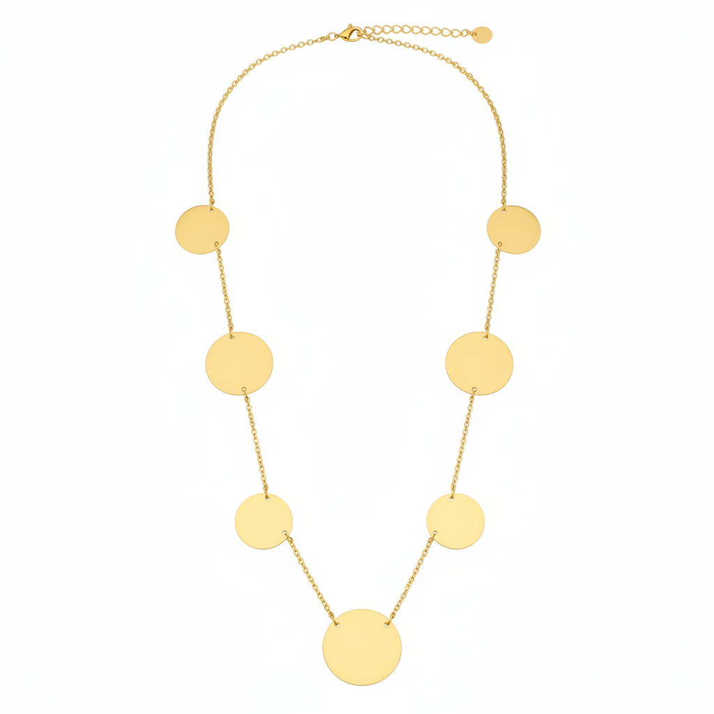 Minimalist Golden Disc Necklace