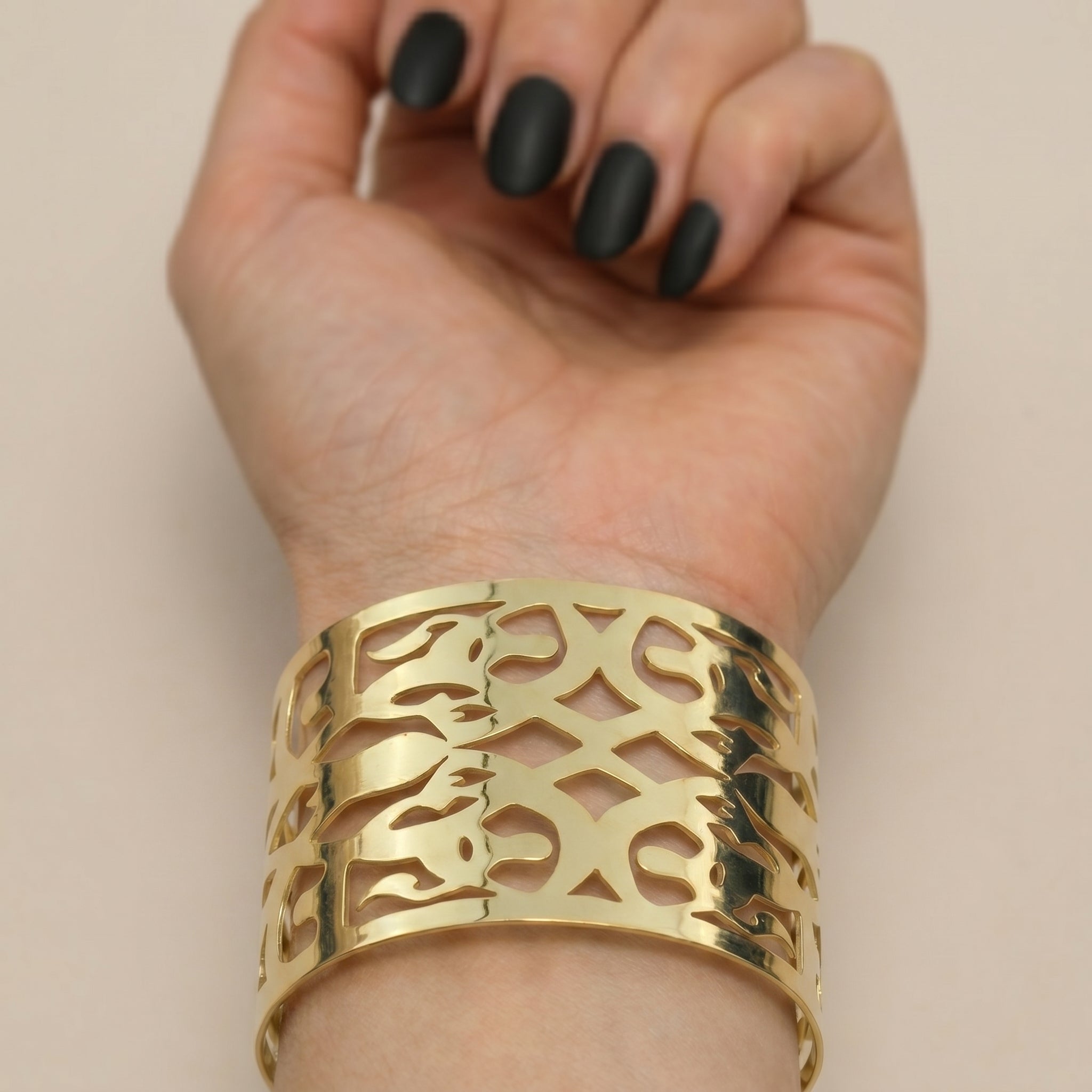 Golden Arabesque Cuff Bracelet