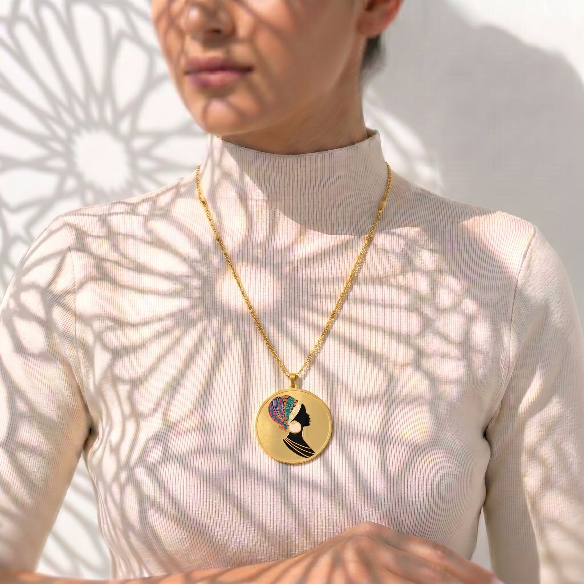 African Queen Medallion Necklace