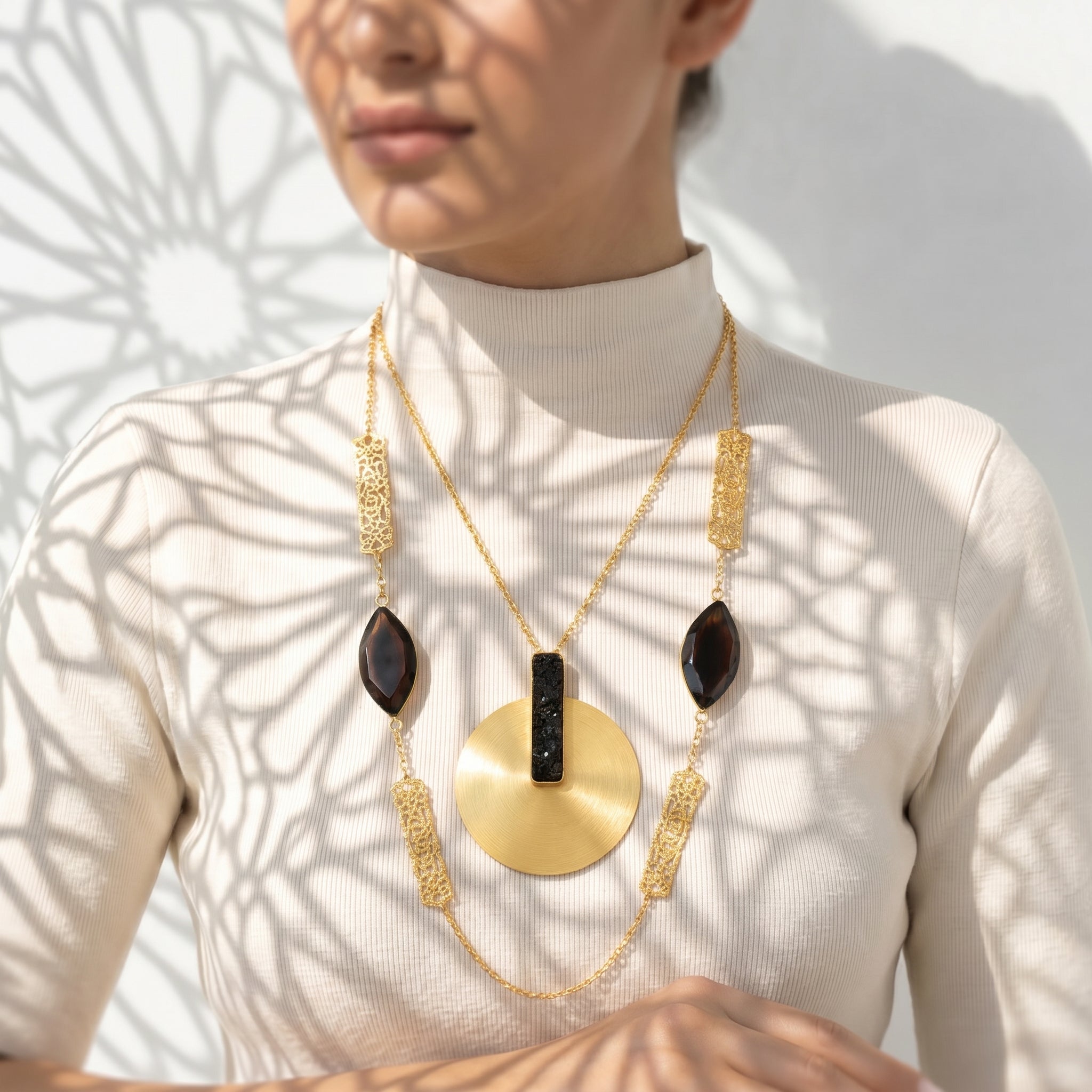 Midnight Stone Layered Necklace