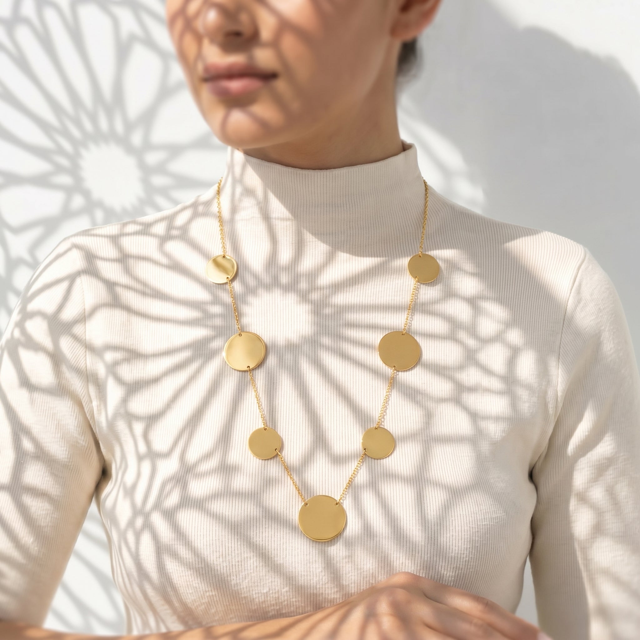 Minimalist Golden Disc Necklace