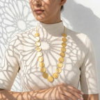 Golden Disc Statement Necklace