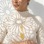 Golden Feather Layered Necklace